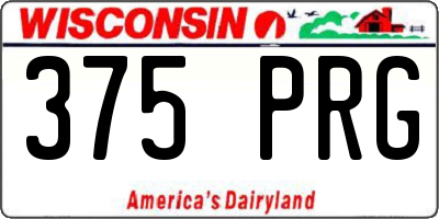 WI license plate 375PRG