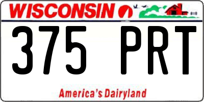 WI license plate 375PRT