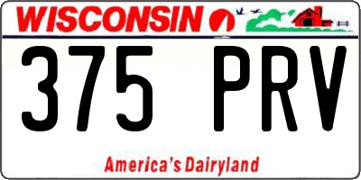 WI license plate 375PRV