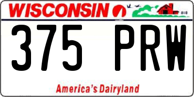 WI license plate 375PRW