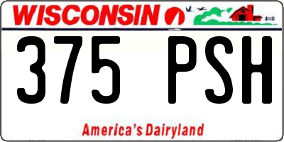 WI license plate 375PSH