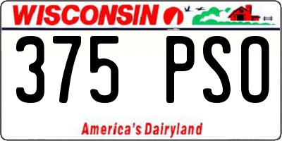 WI license plate 375PSO
