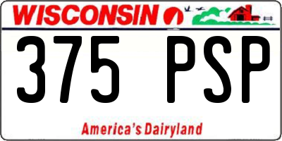 WI license plate 375PSP
