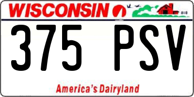 WI license plate 375PSV