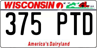 WI license plate 375PTD