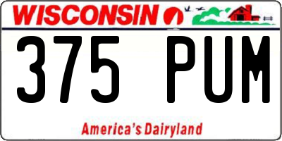 WI license plate 375PUM
