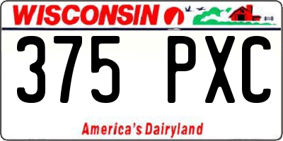 WI license plate 375PXC