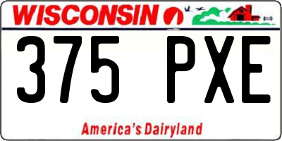 WI license plate 375PXE