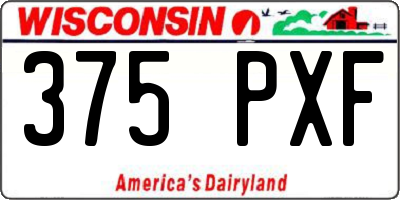WI license plate 375PXF