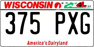 WI license plate 375PXG
