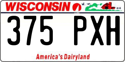 WI license plate 375PXH