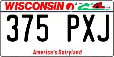 WI license plate 375PXJ