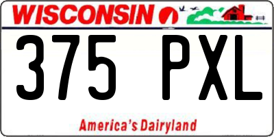 WI license plate 375PXL