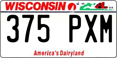 WI license plate 375PXM