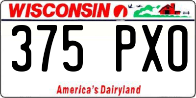 WI license plate 375PXO