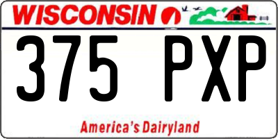 WI license plate 375PXP