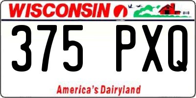WI license plate 375PXQ