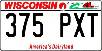 WI license plate 375PXT