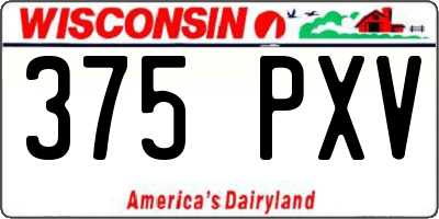 WI license plate 375PXV