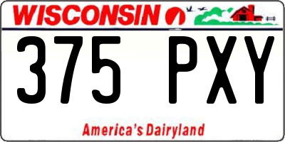 WI license plate 375PXY