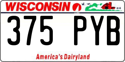 WI license plate 375PYB
