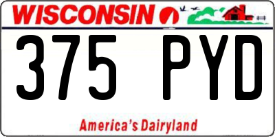 WI license plate 375PYD