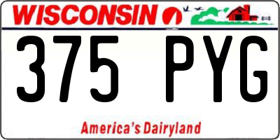 WI license plate 375PYG