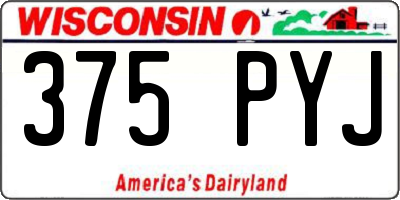 WI license plate 375PYJ