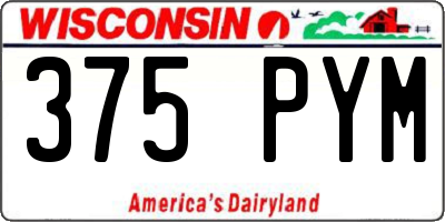 WI license plate 375PYM