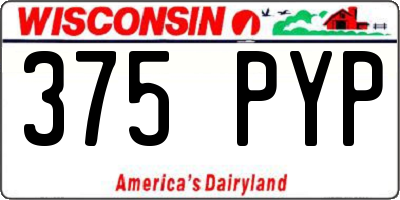 WI license plate 375PYP