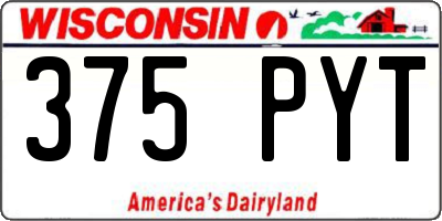 WI license plate 375PYT