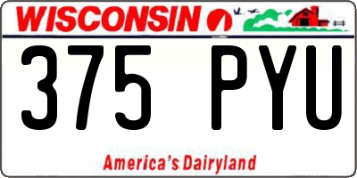 WI license plate 375PYU