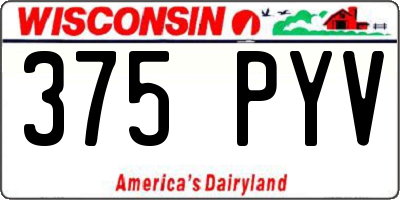 WI license plate 375PYV
