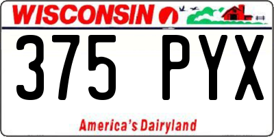 WI license plate 375PYX