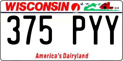 WI license plate 375PYY