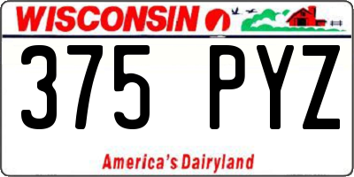WI license plate 375PYZ