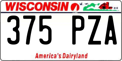 WI license plate 375PZA