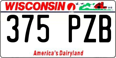 WI license plate 375PZB