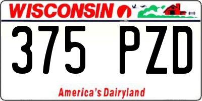 WI license plate 375PZD