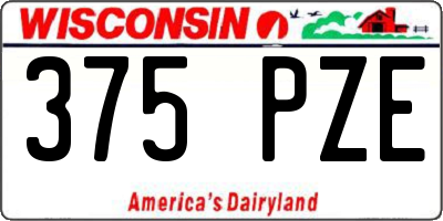 WI license plate 375PZE