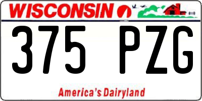WI license plate 375PZG