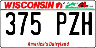 WI license plate 375PZH