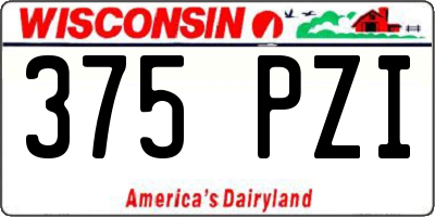 WI license plate 375PZI