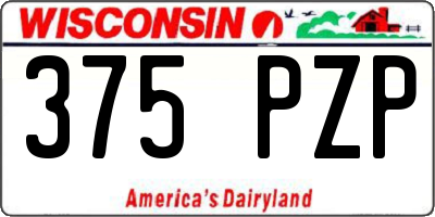 WI license plate 375PZP