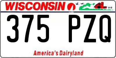 WI license plate 375PZQ