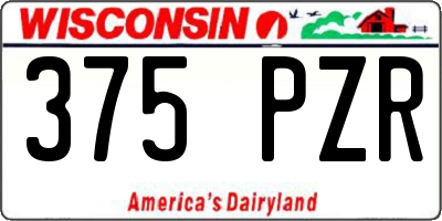 WI license plate 375PZR