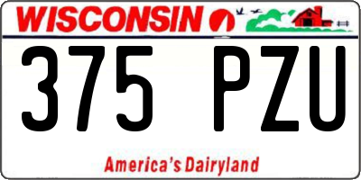 WI license plate 375PZU