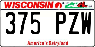 WI license plate 375PZW