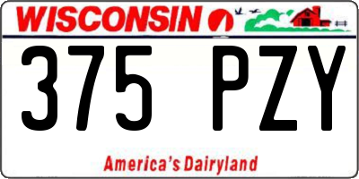 WI license plate 375PZY