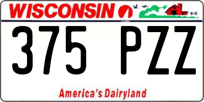 WI license plate 375PZZ